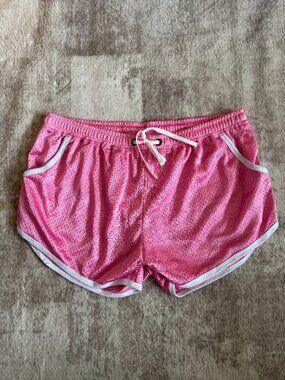 Men’s Pink Mesh Athletic Shorts 3” Inseam Size L Lightweight